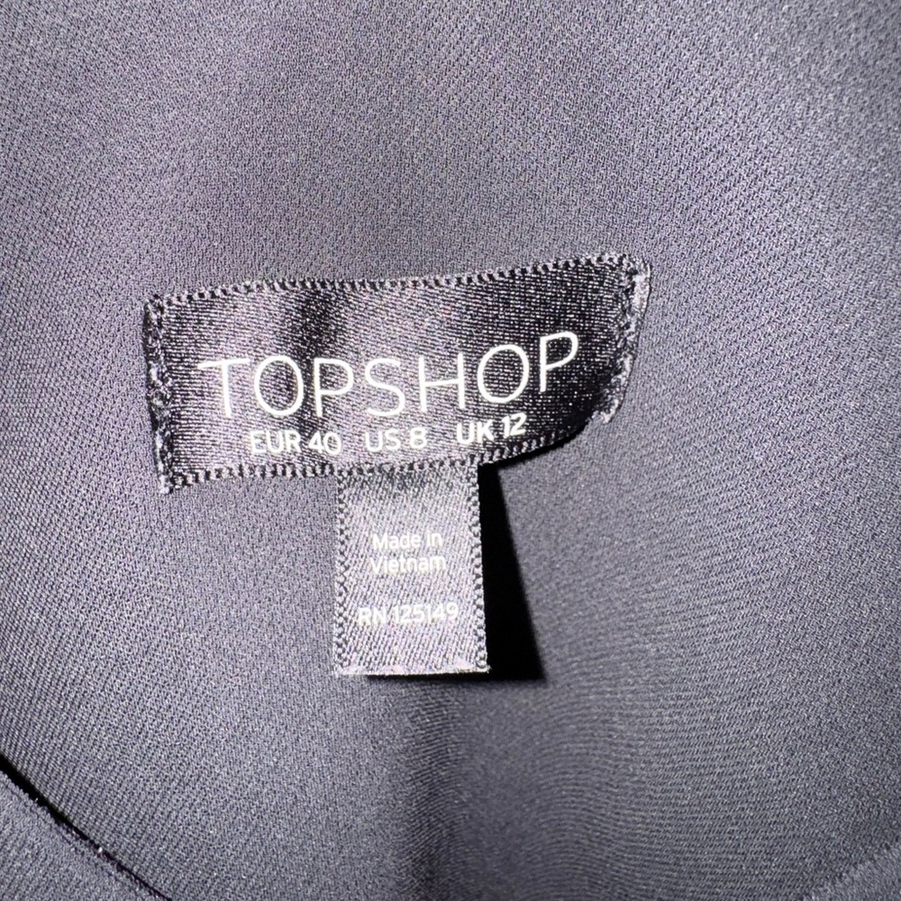 Topshop Black Strappy V-Neck Camisole Tank Size 8 Minimalist Cami - Picture 5 of 7